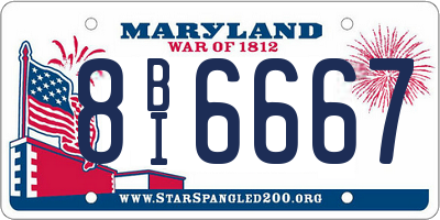 MD license plate 8BI6667