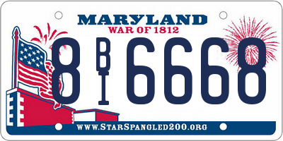 MD license plate 8BI6668