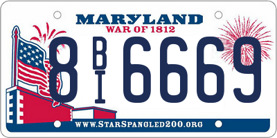 MD license plate 8BI6669