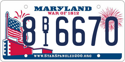 MD license plate 8BI6670