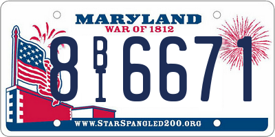 MD license plate 8BI6671