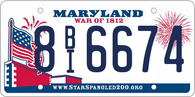 MD license plate 8BI6674