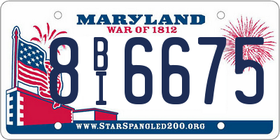 MD license plate 8BI6675