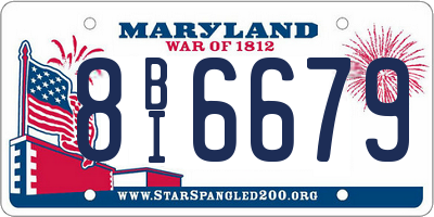 MD license plate 8BI6679