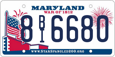 MD license plate 8BI6680