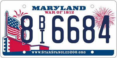 MD license plate 8BI6684