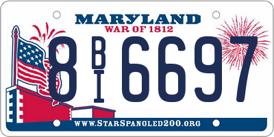 MD license plate 8BI6697
