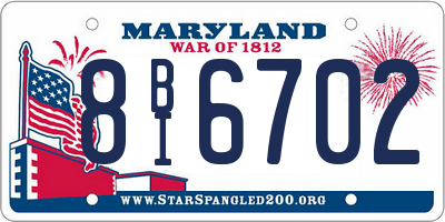 MD license plate 8BI6702
