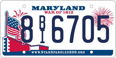 MD license plate 8BI6705