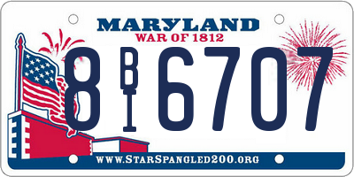 MD license plate 8BI6707