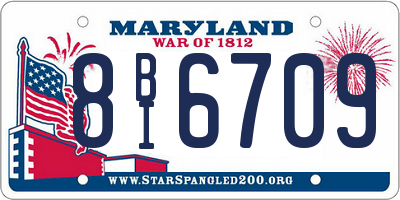 MD license plate 8BI6709