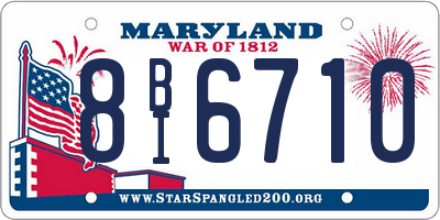 MD license plate 8BI6710