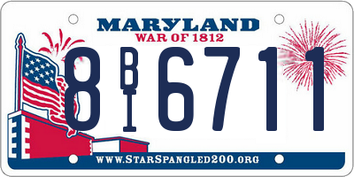 MD license plate 8BI6711