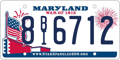 MD license plate 8BI6712