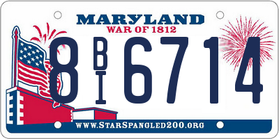 MD license plate 8BI6714