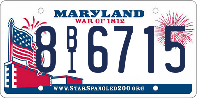 MD license plate 8BI6715