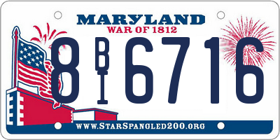 MD license plate 8BI6716