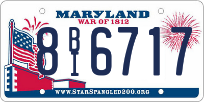 MD license plate 8BI6717