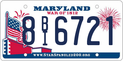 MD license plate 8BI6721
