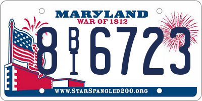 MD license plate 8BI6723