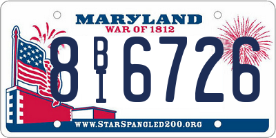 MD license plate 8BI6726