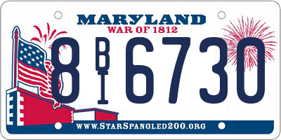 MD license plate 8BI6730