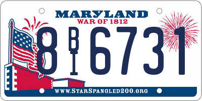 MD license plate 8BI6731