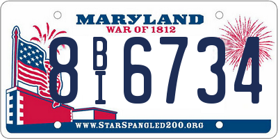 MD license plate 8BI6734