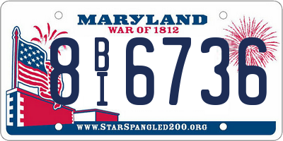 MD license plate 8BI6736