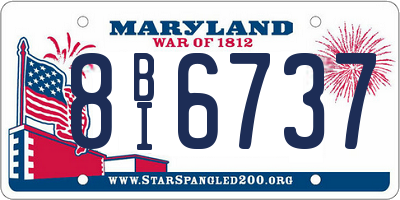 MD license plate 8BI6737