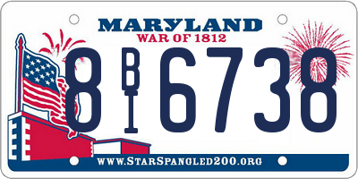 MD license plate 8BI6738
