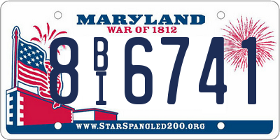 MD license plate 8BI6741