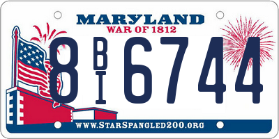 MD license plate 8BI6744