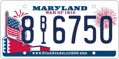MD license plate 8BI6750