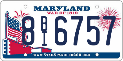 MD license plate 8BI6757
