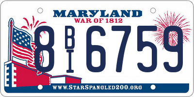 MD license plate 8BI6759