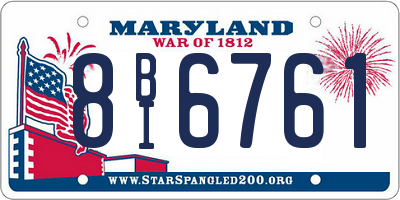 MD license plate 8BI6761