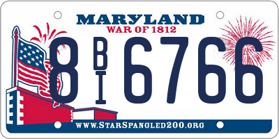 MD license plate 8BI6766
