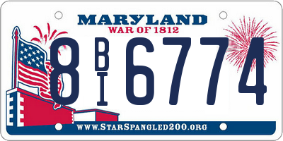 MD license plate 8BI6774