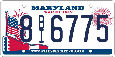 MD license plate 8BI6775