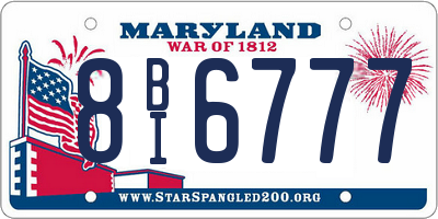MD license plate 8BI6777