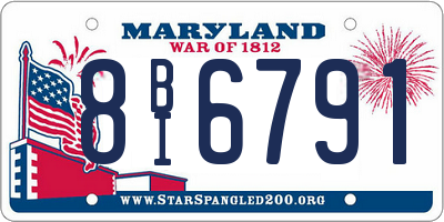 MD license plate 8BI6791