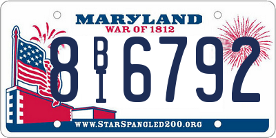 MD license plate 8BI6792