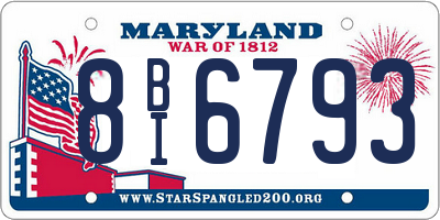 MD license plate 8BI6793