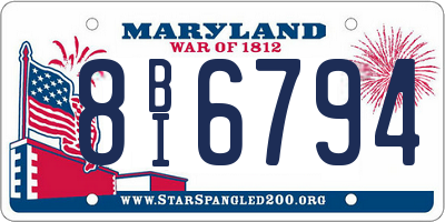 MD license plate 8BI6794
