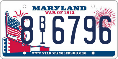 MD license plate 8BI6796