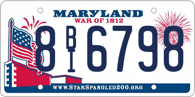 MD license plate 8BI6798