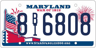 MD license plate 8BI6808