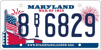 MD license plate 8BI6829