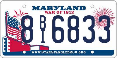 MD license plate 8BI6833